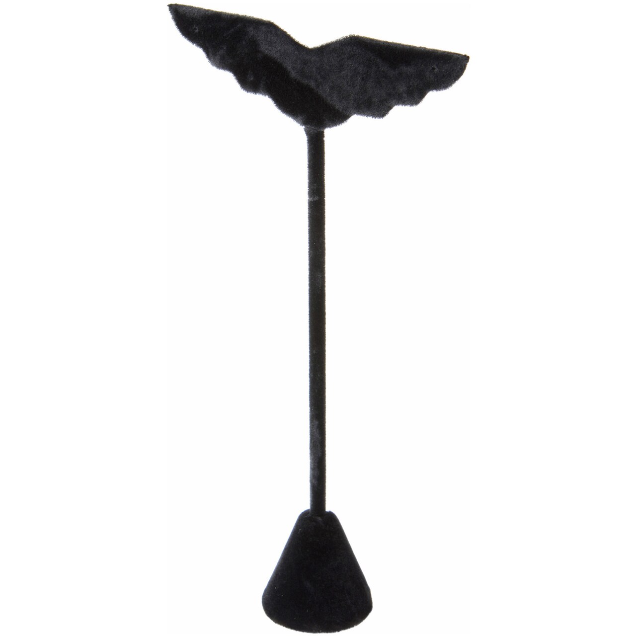 Plymor Black Velvet Wing Shaped, Three Pair Earring Display Stand, 3" W x 1.25" D x 6.75" H
